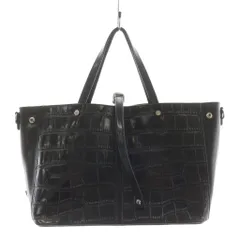バルコス BARCOS トートバッグ ハンドバッグ クロコ型押し レザー 黒 ブラック /AN6