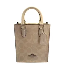 コーチ COACH ショルダーバッグ ミニトート シグネチャー柄 キャンバス ロゴ N K2357CP011 白 ホワイト 