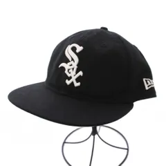 ニューエラ NEW ERA CHICAGO WHITESOX 59FIFTY シカゴホワイトソックス キャップ 帽子 6パネル ロゴ 刺繍 ウール 63.5cm 黒 ブラック /BB