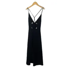ルシェルブルー LE CIEL BLEU Big Lace Up Camisole Dress ワンピース キャミソールワンピース 36 ブラック■FY