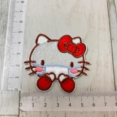 マスクしてるキティちゃんシールワッペン