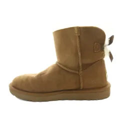 アグ オーストラリア UGG australia ミニ ベイリー ボウ W MINI BAILEY BOW シープスキンブーツ ショート US7 24cm 茶 ブラウン /SS ■OS
