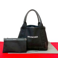 極 美品 希少品 BALENCIAGA バレンシアガ ネイビーカバス S ロゴ