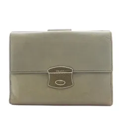 プラダ PRADA 財布 二つ折り 小銭入れ レザー グレー /AN15 ■OH