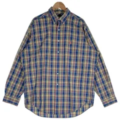 RALPH LAUREN ラルフローレン 長袖 ボタンダウンシャツ チェック イエロー ブルー Size 17/XL