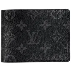 ルイ・ヴィトン Louis Vuitton ポルトフォイユ ミュルティプル 札入れ カード入れ 二つ折り財布 モノグラムエクリプス ブラック M61695 メンズ 【中古】