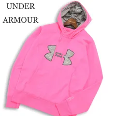 UNDER ARMOUR アンダーアーマー 秋冬 裏起毛★ ビッグロゴ刺繍 パーカー プルオーバー Sz.SM メンズ トレーニング
