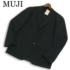 【新品 未使用】 MUJI 無印良品 春夏★ ストレッチ サッカー テーラード ジャケット Sz.M メンズ 黒