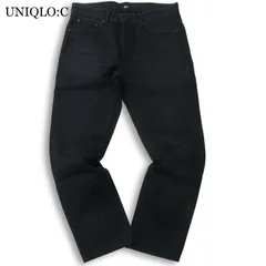 【美品 24SS】UNIQLO:C ユニクロC USED加工★ スリムフィット デニム パンツ ジーンズ Sz.32 メンズ 黒