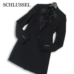 SCHLUSSEL シュリセル 通年 ラペル切替★ ロング チェスター ジャケット Sz.2 メンズ 日本製のサムネイル