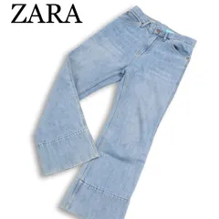 ZARA ザラ マン USED加工★ 切替 フレア ブーツカット デニム パンツ ジーンズ Sz.30 メンズ