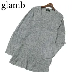 glamb グラム 春夏 麻 リネン100％★ オーバーサイズ Vネック サマー ニット セーター カットソー Sz.1　メンズ グレーのサムネイル
