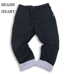 BEAMS HEART ビームス ハート 春夏★ ロールアップ チェック イージー アンクル パンツ Sz.L メンズ 紺 ネイビー