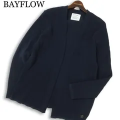 BAYFLOW ベイフロー 通年 パームツリー刺繍★ ニット カーディガン 羽織り Sz.4 メンズ 紺 ネイビーのサムネイル