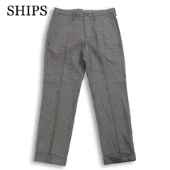 SHIPS シップス 秋冬 SUPER 100s WOOL★ ストレッチ ウール 千鳥柄 スラックス パンツ テーパード Sz.30 メンズのサムネイル