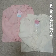 maihee×しまむら　長袖レースピンタックブラウス　丸襟