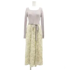 ミッシュマッシュ MISCH MASCH ワンピース ロング 花柄 切替 M 紫 ライトパープル /JS