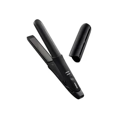 即納：コイズミ ヘアアイロン モバイルストレートアイロン USB給電式 海外対応 2段階温度調節 キャップ付 ブラック KHS-8560/K 1