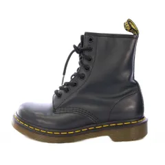 ドクターマーチン DR.MARTENS ショートブーツ レースアップ 8ホール 厚底 レザー UK4 紺 ネイビー /BB