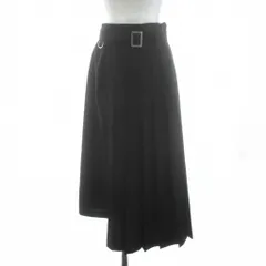 ユナイテッドトウキョウ UNITED TOKYO 23SS メタルコンビハーフプリーツスカート ロング マキシ 切替 アシンメトリー ベルト付き 1 黒 ブラック 143244003 /KU