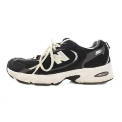 ニューバランス NEW BALANCE ローカットスニーカー シューズ 厚底 ロゴ メッシュ スエード 切替 US7 25cm 黒 ブラック 白 ホワイト MR530CC /BB