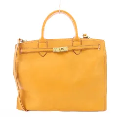 ダコタ Dakota 2WAY トートバッグ ハンドバッグ ショルダーバッグ ワンカラー ターンロック式 黄色 イエロー /BB