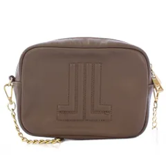 ランバンオンブルー LANVIN en Bleu JLショルダーバッグ スクエア レザー チェーン 茶 ブラウン /BB