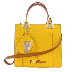 サマンサベガ Samantha Vega トムとジェリー BOX型トートバッグ ショルダーバッグ 2WAY レザー 黄 /BM