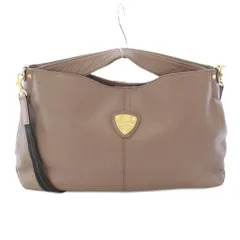 アタオ ATAO elvy エルヴィ 2WAY ショルダーバッグ ハンドバッグ レザー ロゴ ワンポイント 茶 ブラウン /BB