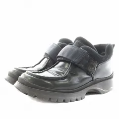 プラダ PRADA ショートブーツ ベルクロ レザー 37 黒 ブラック 2311 /AN8