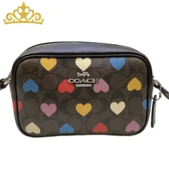 COACH ミニ ジェイミー ショルダーバッグ シグネチャー キャンバス ハート プリント レディース コーチ