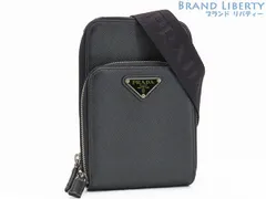 【美品】プラダ　PRADA　サフィアーノ　スマートフォンケース　フォンポーチ　ポシェット　斜め掛け ショルダーバッグ　NERO ブラック　2ZH126