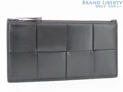【未使用】　ボッテガ ヴェネタ　BOTTEGA VENETA　マキシ イントレチャート　カセット　ロング ファスナーカードケース　パスケース　コインケース　小銭入れ　コンパクト財布　ブラック　カーフレザー　749460