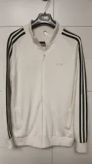 アディダス 3本線 トラックジャージ 白 2XL 多少毛羽立ちあり お安く