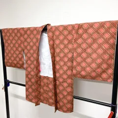 羽織　洗える着物　羽織紐付き　変わり格子　着物　013tz