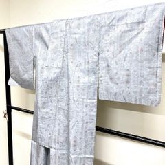 単衣 洗える着物 絽 水色 花柄 小紋 M寸 sh0164 - メルカリ