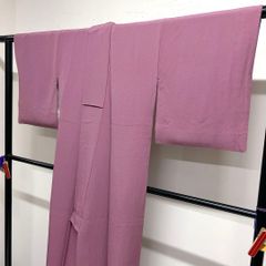小紋 ちりめん 型染 蝶 花模様 桜 ブラウンカラー 着物 015tz - メルカリ