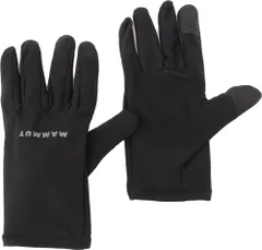 マムート MAMMUT アウトドア ストレッチ グローブ メンズ レディース 男性 女性 手袋 ハイキング ランニング タッチスクリーン対応 スキー インナーグローブ 1190-05785  119005785 0001 BLACK