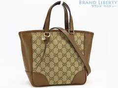 【超美品】グッチ　GUCCI　GGキャンバス　2WAY ハンドバッグ　トートバッグ　ショルダーバッグ　ベージュ ブラウン　キャンバス レザー　449241