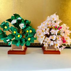 AO100 御京花 桜 橘 35.5cm 雛道具 台地模様 紙箱 雛祭 節句 - メルカリ