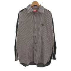 ディーゼル DIESEL S-WARH-STRIPE シャツ ストライプ 切替 長袖 48 白 黒 /YM