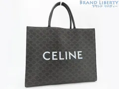 【美品】セリーヌ　CELINE　トリオンフ キャンバス　ホリゾンタルカバ　トートバッグ　ハンドバッグ　ブラック ブラウン　カーフレザー　197012CIM.38SI