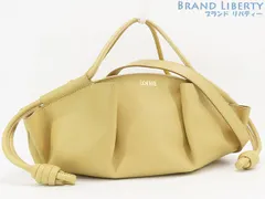 【超美品】ロエベ　LOEWE　パセオバッグ スモール　2WAY ハンドバッグ　斜め掛け ショルダーバッグ　ノット　ダークバター イエローベージュ　カーフレザー　A709P48X02