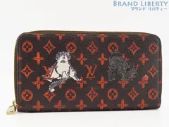 【限定美品】ルイヴィトン　LOUIS VUITTON　トランスフォームド モノグラム　キャットグラム　ジッピーウォレット　ラウンドファスナー長財布　ダークブラウン オレンジ　M63875
