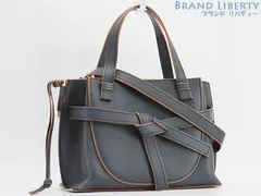 【超美品】ロエベ　LOEWE　ゲート トップ ハンドル ミニ バッグ　2WAY ハンドバッグ　ショルダーバッグ　ブラック　ブラウン　カーフレザー　A650Z99X05
　