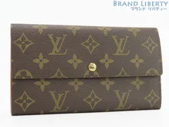 【外超美品】ルイヴィトン　LOUIS VUITTON　モノグラム　ポシェットポルトモネクレディ　二つ折り長財布　サラ　ダークブラウン　M61725