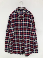 CHAPS シャツ/ブラウス L/G レッド コットン チェック柄 ワンポイント ミドル丈 長袖 ボタンダウン