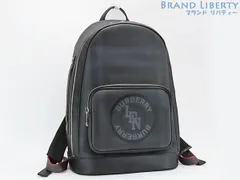 【美品】バーバリー　BURBERRY　ロゴ グラフィック　ロンドン チェック　リュックサック　バックパック　チャコール ダークグレー　PVC レザー　8025766