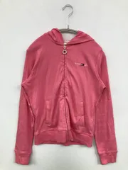 tommy girl パーカー XS/XP ピンク コットン 無地 ワンポイント ブランドロゴ ジップアップ 長袖