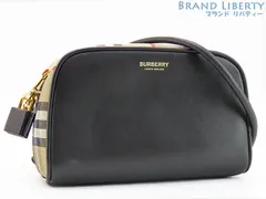 【新品同様】バーバリー　BURBERRY　ヴィンテージチェック　ハーフキューブ　クロスボディバッグ　斜め掛け ショルダーバッグ　カメラバッグ　ショルダーポーチ　ポシェット　ポーチ　小物入れ　キャンバス レザー